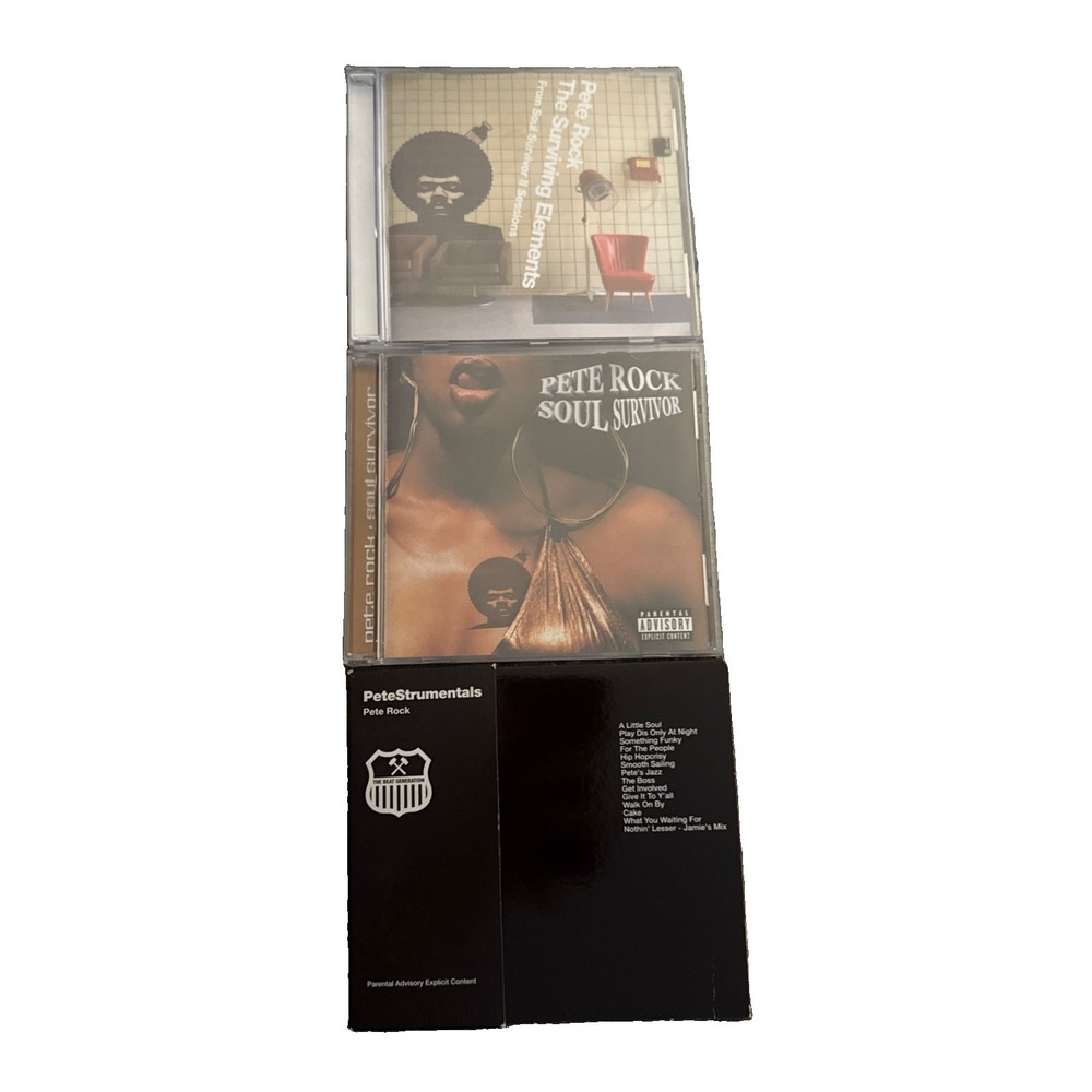 Pete Rock 3 CD Lot Soul Survivor PeteStrumentals Surviving Elements Hip Hop Rap